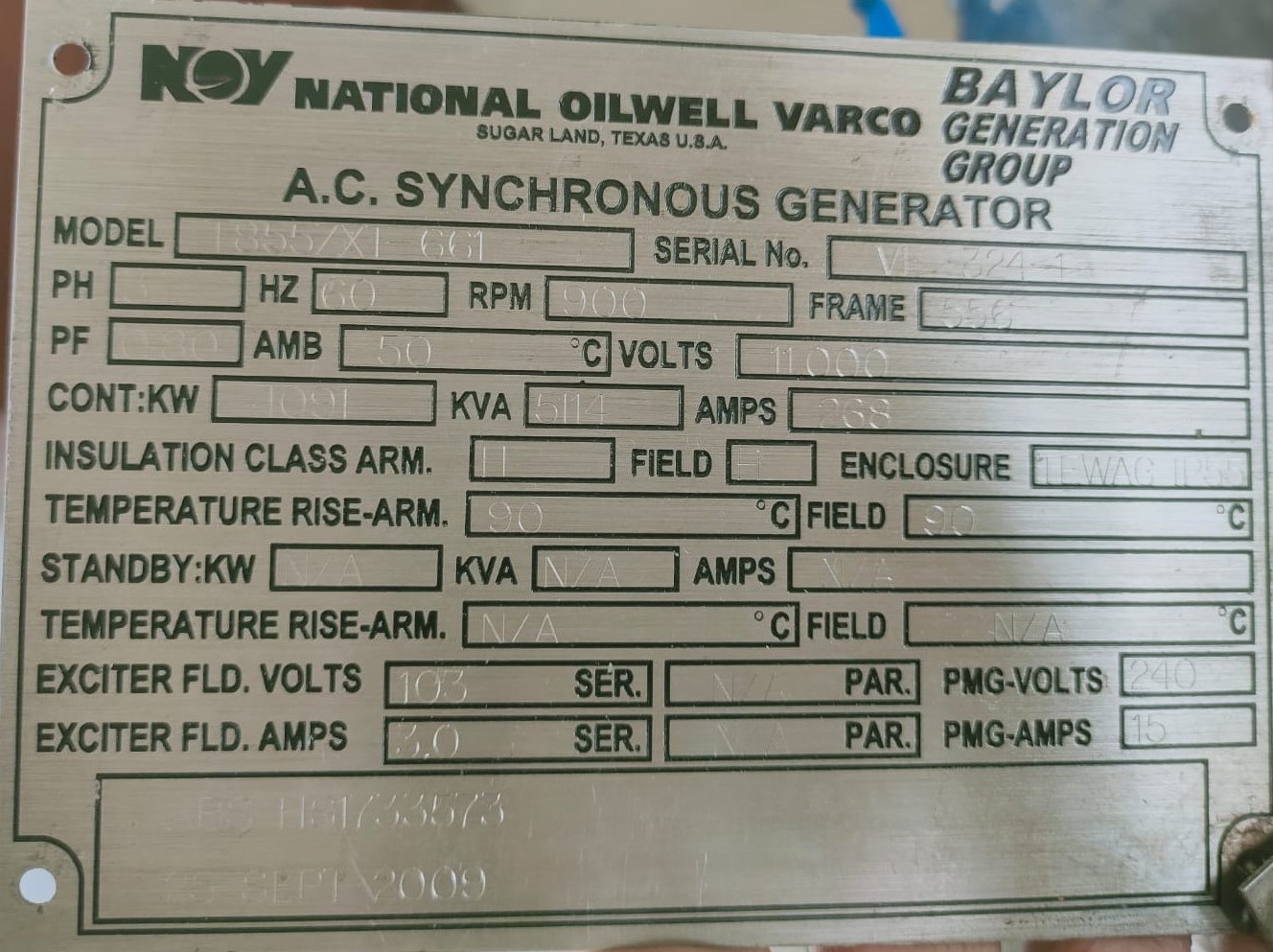 National Oilwell Varco A.C Synchronous Generator National Oilwell Varco (NOV) AC Synchronous Generators are heavy-duty industrial generators designed primarily for oil & gas drilling rigs, offshore platforms, and other demanding industrial power-generation applications.